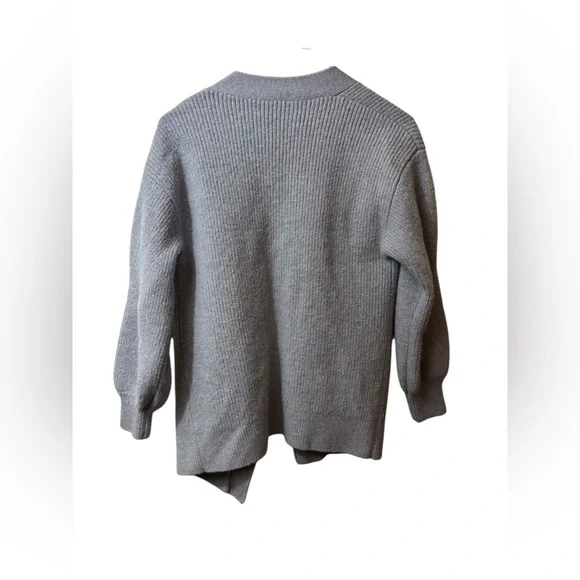 WILFRED Free | wool grey cardigan medium coastal minimalist preppy - Picture 2 of 4